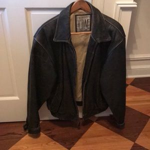 Men’s black leather jacket